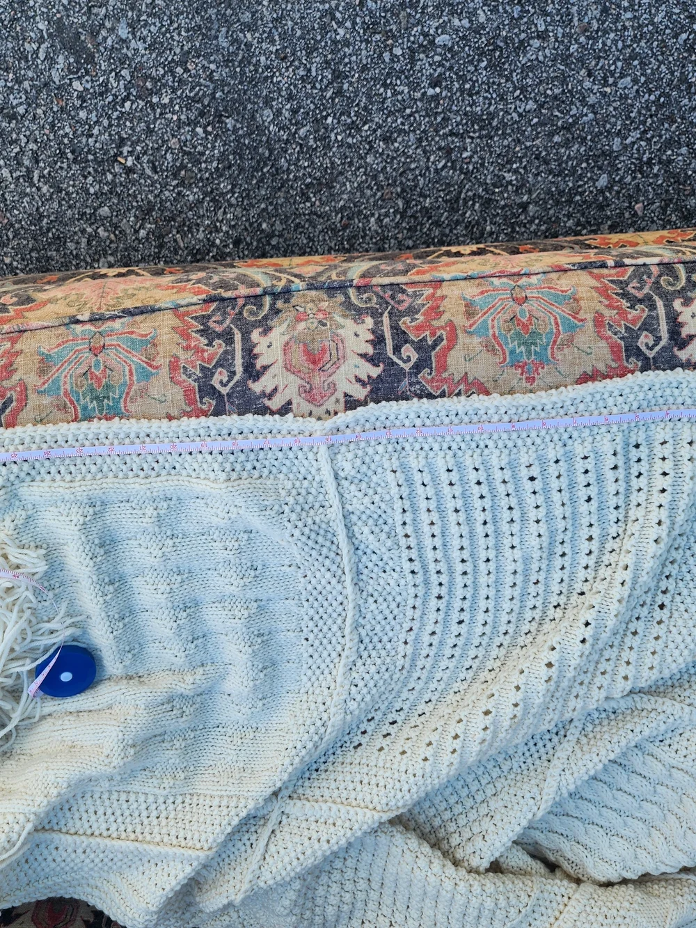 Cream Cable-Knit Handmade Crochet Afhgan